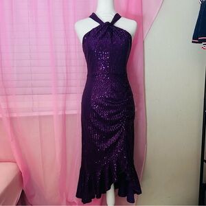 Purple sequined mermaid dress